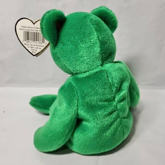 ERIN Irish Bear, TY Beanie Babies, embroidered Shamrock, 1997, Vintage - Picture 4 of 10